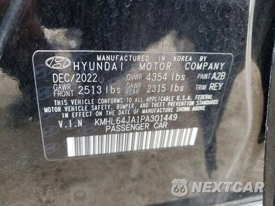 Zdjęcie 12 z 12 samochodu: 2023 HYUNDAI SONATA SEL VIN:KMHL64JA1PA301449 - miniatura
