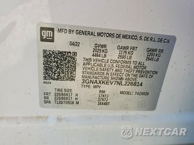 Zdjęcie 13 z 13 samochodu: 2022 CHEVROLET EQUINOX LT VIN:3GNAXKEV7NL226814 - miniatura