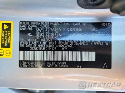 Zdjęcie 13 z 13 samochodu: 2015 LEXUS RX 350 BASE VIN:2T2ZK1BA8FC194428 - miniatura
