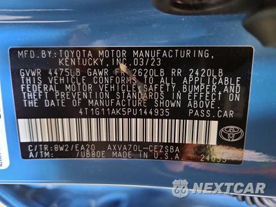 Zdjęcie 12 z 12 samochodu: 2023 TOYOTA CAMRY SE VIN:4T1G11AK5PU144935 - miniatura