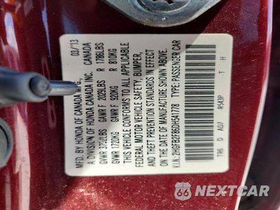 Zdjęcie 12 z 12 samochodu: 2013 HONDA CIVIC EX VIN:2HGFB2F86DH541778 - miniatura
