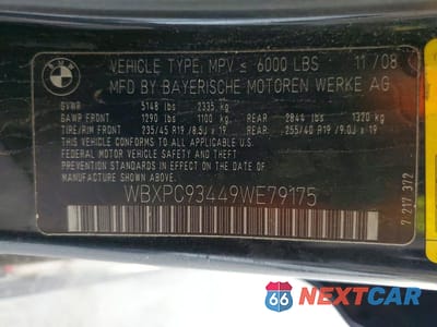 Zdjęcie 12 z 12 samochodu: 2009 BMW X3 XDRIVE30I VIN:WBXPC93449WE79175 - miniatura