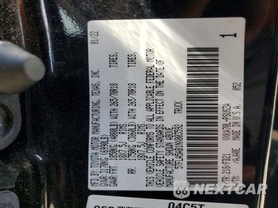 Zdjęcie 12 z 12 samochodu: 2022 TOYOTA TUNDRA SR5 VIN:5TFLA5AB1NX003592 - miniatura