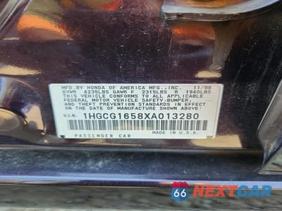 Zdjęcie 12 z 12 samochodu: 1999 HONDA ACCORD EX VIN:1HGCG1658XA013280 - miniatura