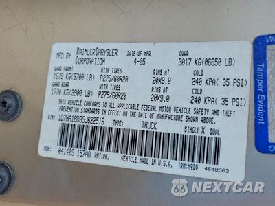 Zdjęcie 12 z 12 samochodu: 2005 DODGE RAM 1500 ST VIN:1D7HA18D35J622516 - miniatura