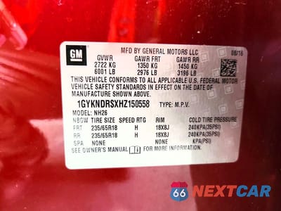Zdjęcie 14 z 14 samochodu: 2017 CADILLAC XT5 LUXURY VIN:1GYKNDRSXHZ150558 - miniatura