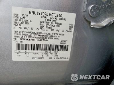 Zdjęcie 13 z 13 samochodu: 2023 FORD EXPLORER LIMITED VIN:1FMSK8FH4PGA25964 - miniatura