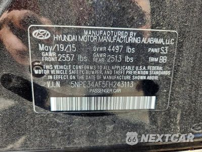 Zdjęcie 12 z 12 samochodu: 2015 HYUNDAI SONATA LIMITED VIN:5NPE34AF5FH243113 - miniatura