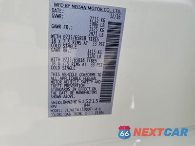 Zdjęcie 12 z 12 samochodu: 2017 INFINITI QX60 BASE VIN:5N1DL0MN2HC515215 - miniatura
