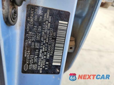 Zdjęcie 12 z 12 samochodu: 2013 HYUNDAI ACCENT GLS VIN:KMHCU4AE7DU459037 - miniatura