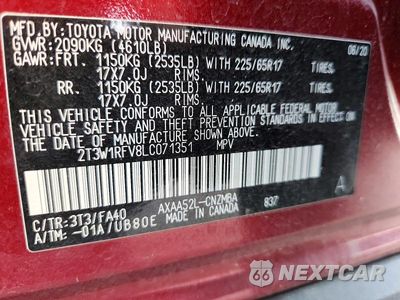 Zdjęcie 13 z 13 samochodu: 2020 TOYOTA RAV4 XLE VIN:2T3W1RFV8LC071351 - miniatura