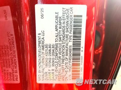 Zdjęcie 13 z 13 samochodu: 2025 HONDA ACCORD SE VIN:1HGCY1F45SA046816 - miniatura