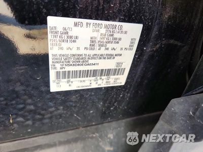 Zdjęcie 12 z 12 samochodu: 2014 FORD EXPLORER XLT VIN:1FM5K8D80EGA03411 - miniatura