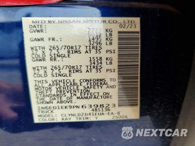Zdjęcie 13 z 13 samochodu: 2023 NISSAN FRONTIER PRO-4X VIN:1N6ED1EK9PN639823 - miniatura