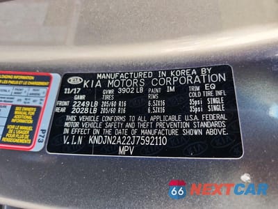 Zdjęcie 13 z 13 samochodu: 2018 KIA SOUL BASE VIN:KNDJN2A22J7592110 - miniatura