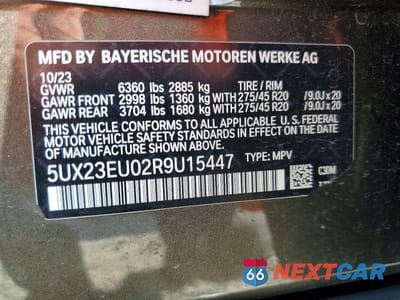Zdjęcie 13 z 13 samochodu: 2024 BMW X5 XDRIVE40I VIN:5UX23EU02R9U15447 - miniatura