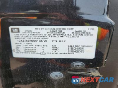 Zdjęcie 13 z 13 samochodu: 2006 GMC ENVOY DENALI XL VIN:1GKET66M966162729 - miniatura