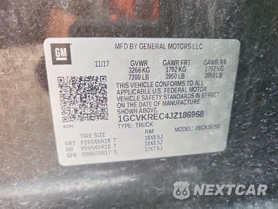 Zdjęcie 12 z 12 samochodu: 2018 CHEVROLET SILVERADO K1500 LT VIN:1GCVKREC4JZ186968 - miniatura