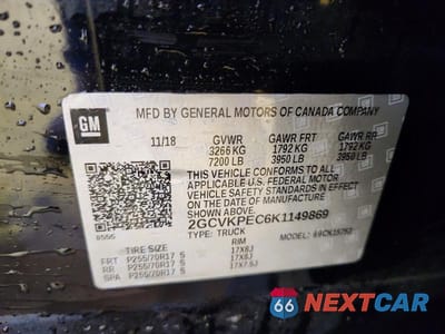 Zdjęcie 12 z 12 samochodu: 2019 CHEVROLET SILVERADO LD K1500 LT VIN:2GCVKPEC6K1149869 - miniatura