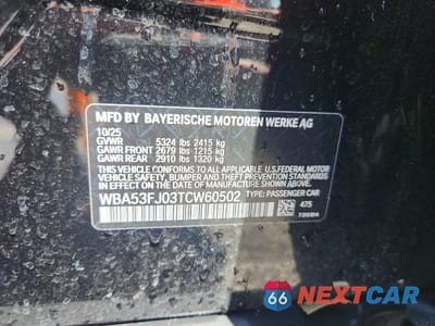 Zdjęcie 12 z 12 samochodu: 2026 BMW 530 XI VIN:WBA53FJ03TCW60502 - miniatura
