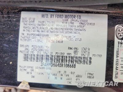 Zdjęcie 12 z 12 samochodu: 2011 FORD FUSION SE VIN:3FAHP0HA4BR108688 - miniatura