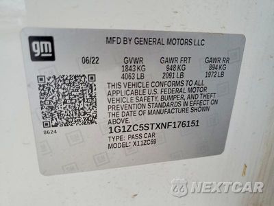 Zdjęcie 12 z 12 samochodu: 2022 CHEVROLET MALIBU LS VIN:1G1ZC5STXNF176151 - miniatura