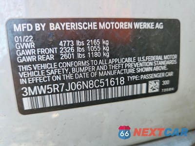 Zdjęcie 12 z 12 samochodu: 2022 BMW 330XI VIN:3MW5R7J06N8C51618 - miniatura