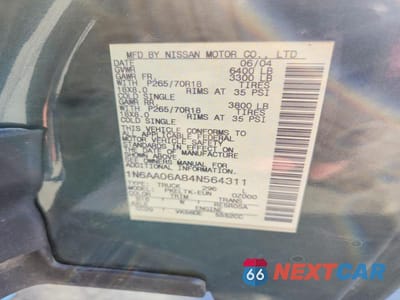 Zdjęcie 13 z 13 samochodu: 2004 NISSAN TITAN XE VIN:1N6AA06A84N564311 - miniatura