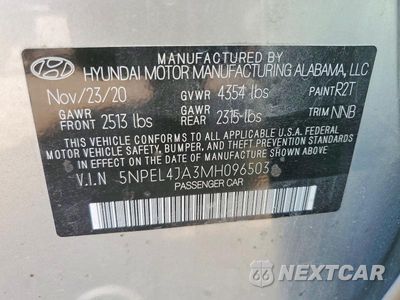 Zdjęcie 12 z 12 samochodu: 2021 HYUNDAI SONATA SEL VIN:5NPEL4JA3MH096503 - miniatura