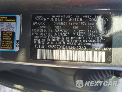Zdjęcie 13 z 13 samochodu: 2022 HYUNDAI PALISADE CALLIGRAPHY VIN:KM8R7DHE4NU481330 - miniatura