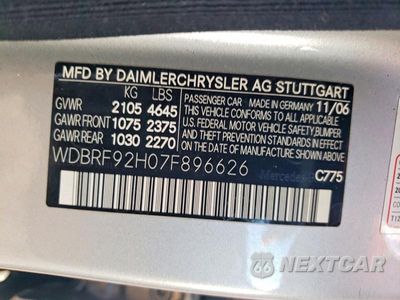 Zdjęcie 12 z 12 samochodu: 2007 MERCEDES-BENZ C-CLASS C280 LUXURY VIN:WDBRF92H07F896626 - miniatura