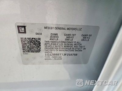 Zdjęcie 12 z 12 samochodu: 2018 CHEVROLET MALIBU LS VIN:1G1ZB5ST7JF215758 - miniatura