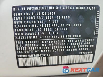 Zdjęcie 13 z 13 samochodu: 2025 VOLKSWAGEN TIGUAN SE VIN:3VVMR7RM7SM028742 - miniatura
