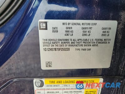 Zdjęcie 12 z 12 samochodu: 2009 CHEVROLET MALIBU 1LT VIN:1G1ZH57B79F250228 - miniatura