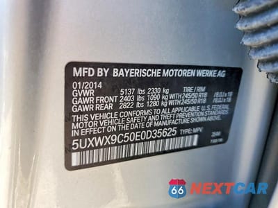 Zdjęcie 13 z 13 samochodu: 2014 BMW X3 XDRIVE28I VIN:5UXWX9C50E0D35625 - miniatura