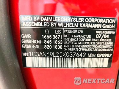 Zdjęcie 12 z 12 samochodu: 2005 CHRYSLER CROSSFIRE LIMITED VIN:1C3AN69L25X037642 - miniatura