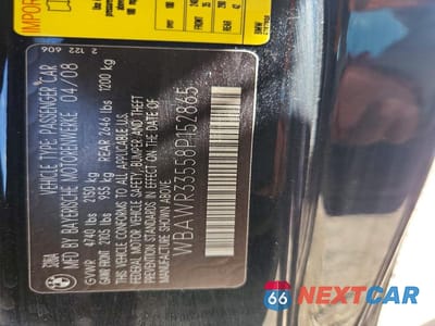 Zdjęcie 12 z 12 samochodu: 2008 BMW 328 I SULEV VIN:WBAWR33558P152865 - miniatura
