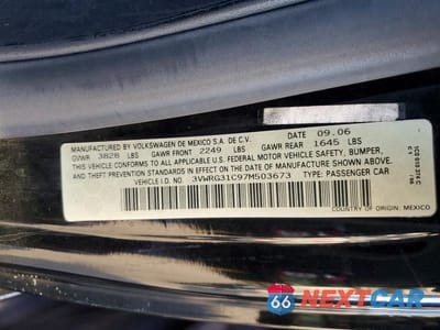 Zdjęcie 12 z 12 samochodu: 2007 VOLKSWAGEN NEW BEETLE 2.5L OPTION PACKAGE 1 VIN:3VWRG31C97M503673 - miniatura