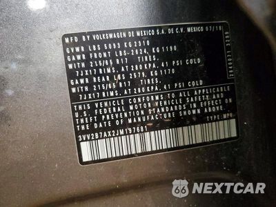 Zdjęcie 12 z 12 samochodu: 2018 VOLKSWAGEN TIGUAN SE VIN:3VV2B7AX2JM197681 - miniatura