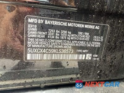 Zdjęcie 11 z 11 samochodu: 2019 BMW X7 XDRIVE50I VIN:5UXCX4C59KLS36573 - miniatura