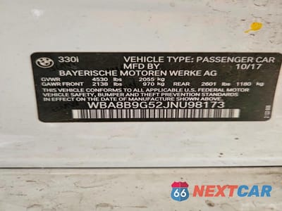 Zdjęcie 12 z 12 samochodu: 2018 BMW 330 I VIN:WBA8B9G52JNU98173 - miniatura