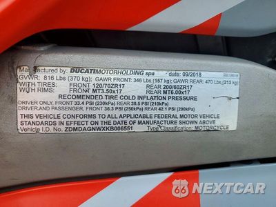 Zdjęcie 9 z 9 samochodu: 2019 DUCATI PANIGALE V4 VIN:ZDMDAGNWXKB006551 - miniatura
