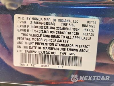 Zdjęcie 14 z 14 samochodu: 2018 HONDA CR-V EXL VIN:7FARW2H8XJE087103 - miniatura