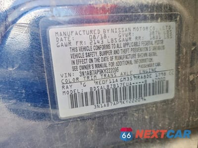 Zdjęcie 12 z 12 samochodu: 2019 NISSAN SENTRA S VIN:3N1AB7AP9KY222096 - miniatura