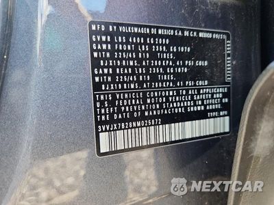 Zdjęcie 12 z 12 samochodu: 2022 VOLKSWAGEN TAOS SEL VIN:3VVJX7B28NM025872 - miniatura