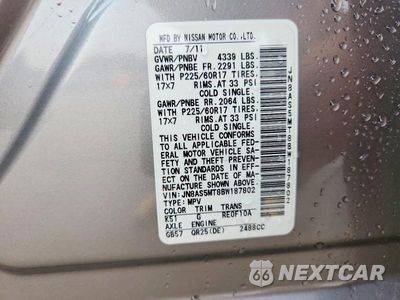 Zdjęcie 13 z 13 samochodu: 2011 NISSAN ROGUE S VIN:JN8AS5MT8BW187802 - miniatura