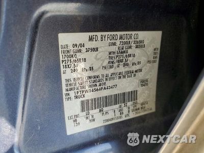 Zdjęcie 12 z 12 samochodu: 2004 FORD F150 SUPERCREW VIN:1FTPW14564FA43477 - miniatura