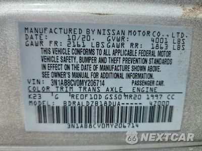 Zdjęcie 12 z 12 samochodu: 2021 NISSAN SENTRA SV VIN:3N1AB8CV0MY206714 - miniatura