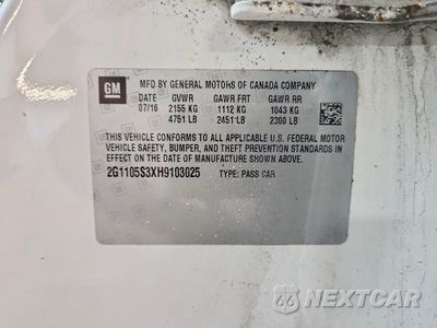 Zdjęcie 12 z 12 samochodu: 2017 CHEVROLET IMPALA LT VIN:2G1105S3XH9103025 - miniatura