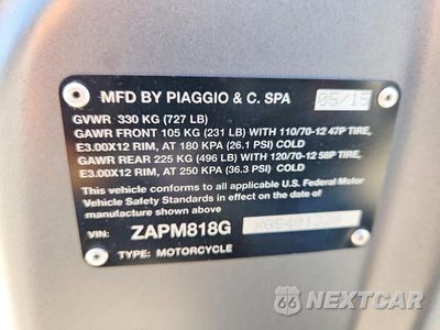 Zdjęcie 9 z 9 samochodu: 2016 VESPA SPRINT 150 3V VIN:ZAPM818GXG5401228 - miniatura